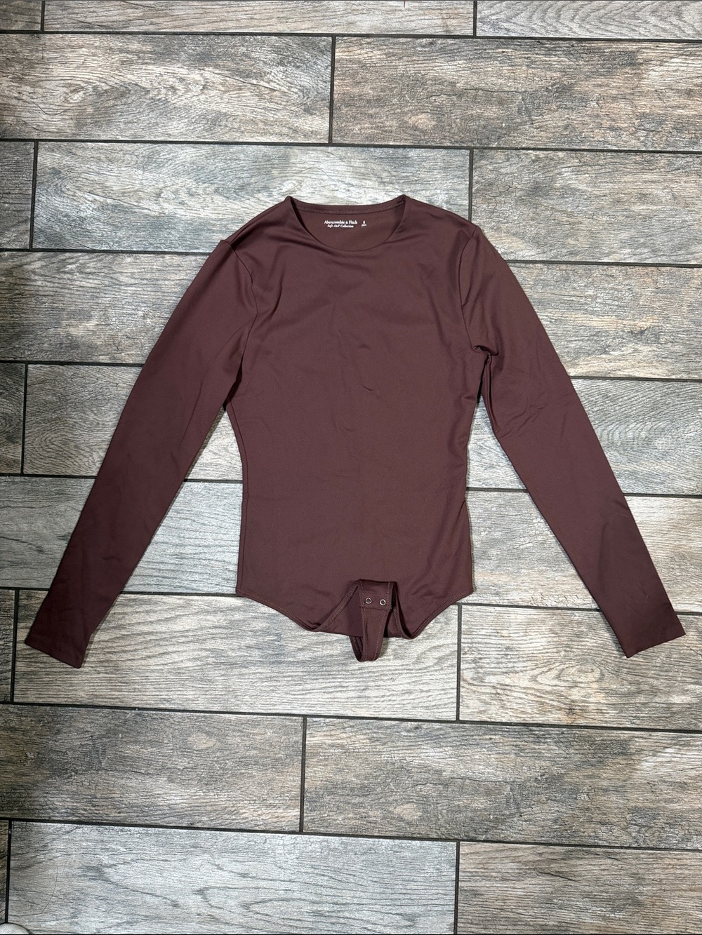 Abercrombie & Fitch Long Sleeve Bodysuit in brown